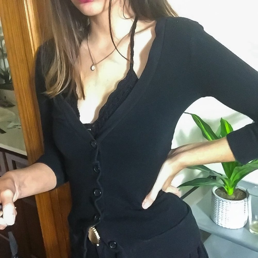 Black Button Down Cardigan